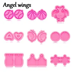 DY0359 DY0359 Football/Basketball/Jar/Cow tag/Indian Sun Resin Earrings Molds, Silicone Mold Crafting Make with Epoxy Art Diy