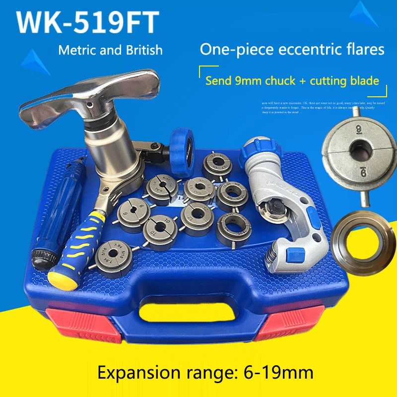 Pipa Kuningan Expander WK-519FT-L Pipa Tembaga Eksentrik Satu Bagian Alat Pembakaran Kit Alat Pendingin