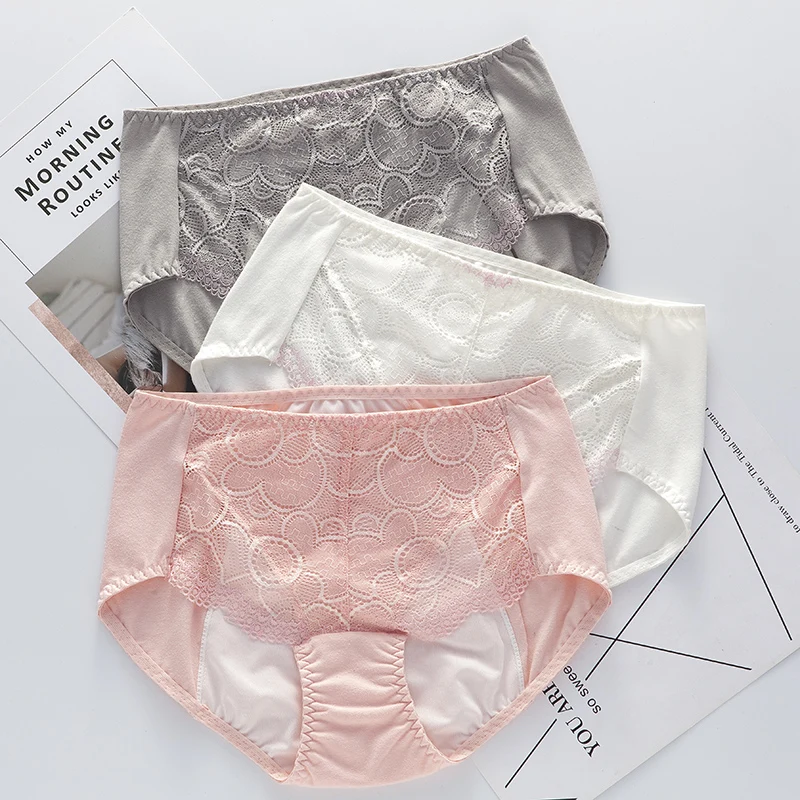 

3pcs/Lot Lace Seamless Period Panties Menstrual Cotton Waterproof Underpants Physiological Leakproof Briefs For Women