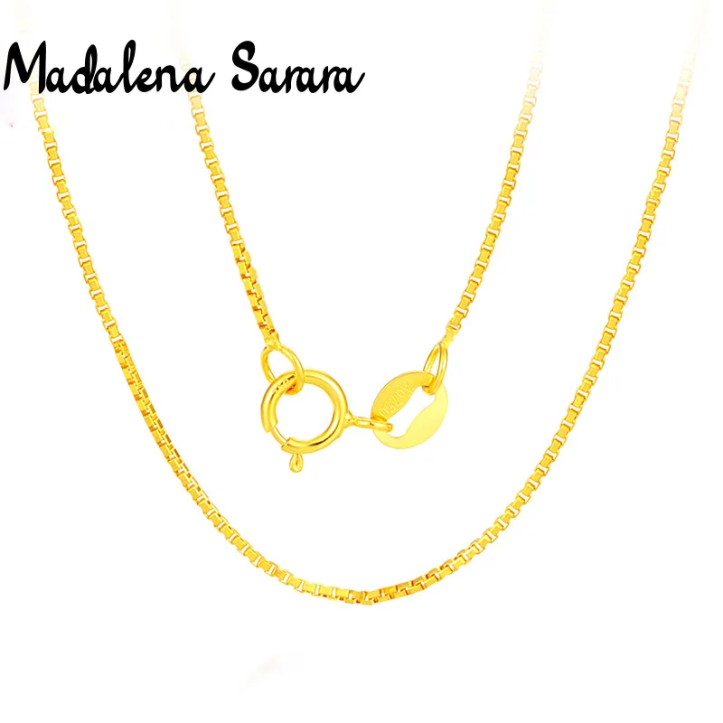 

MADALENA SARARA 18k Yellow Gold Box Chain Women Necklace 18" Au750