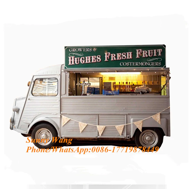 Classic Commercial Coffee Bubble Tea Hot Dog Food Truck Mobile Kitchen Outdoor Food Cart For Sale