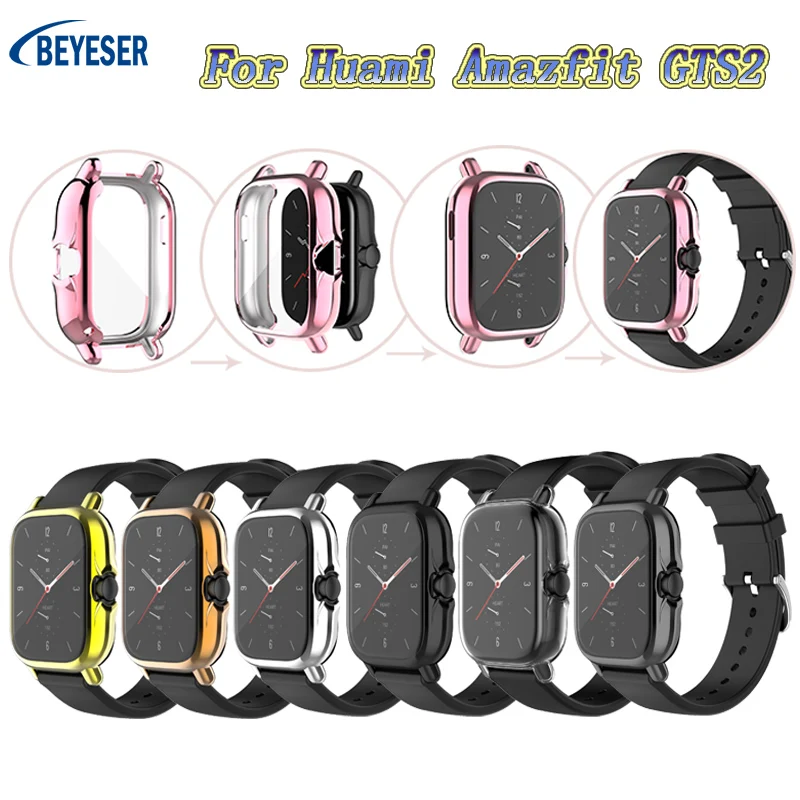 

New Arrival Style Hot Sale Full Screen Protective Shell Cover Watch Cases Plating Soft TPU Bumper For Huami Amazfit GTS 2 2e