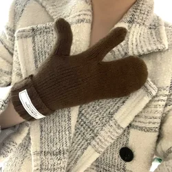 2021 Elastic Full Finger Gloves Warm Thick Cycling Driving Fashion Women Men Winter Warm Knitted Outdoor Gloves