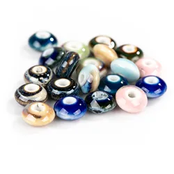 13mm 20pcs Multicolor Ring  Shape Ceramic Beads Retro Porcelain Ceramic Jewelry Accessories Jewelry Handmade #XN359