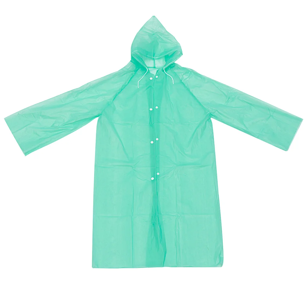 

Children Disposable Raincoat Hooded Kids Poncho Button PEVA Portable Outdoor Rainwear Green