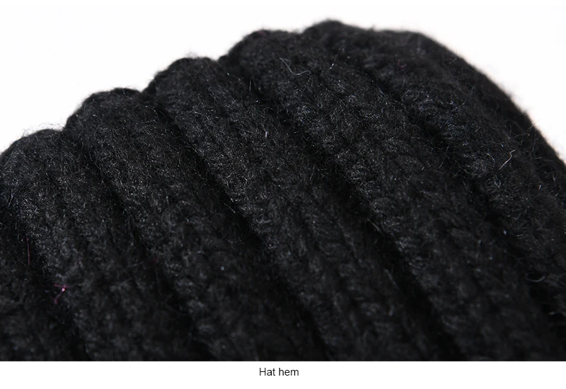 Winter-Seidensatin-gefütterte Beanie-Mütze für Damen und Herren, Unisex, dicke, klobige Mütze, gestreift, warm, weich, hochwertige Kaschmir-Strickmütze – Detail 32