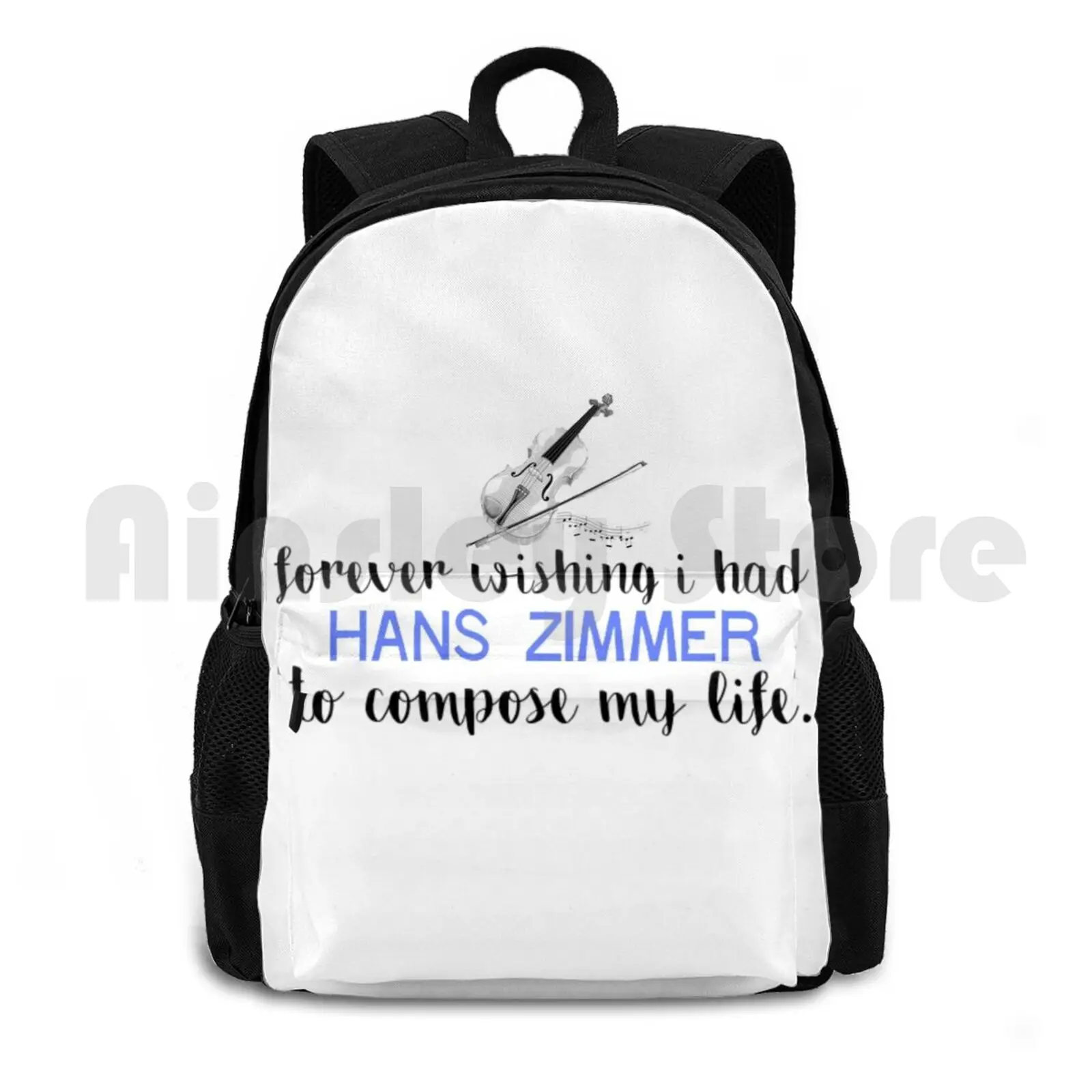 

Hans Zimmer Typography Art Outdoor Hiking Backpack Riding Climbing Sports Bag Hans Zimmer Classical Music Lion King