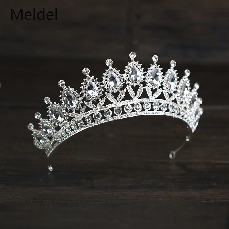 Medel-tocado de novia, corona de boda, tocado de diamantes de imitación, accesorios para el cabello hechos a mano