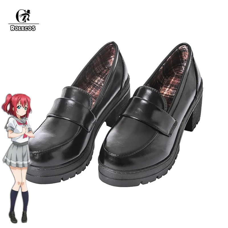 

ROLECOS Japanese Anime Love Live Sunshine Cosplay Shoes Takami Chika Girls JK Shoes Love Live Aqours School Uniform Shoes