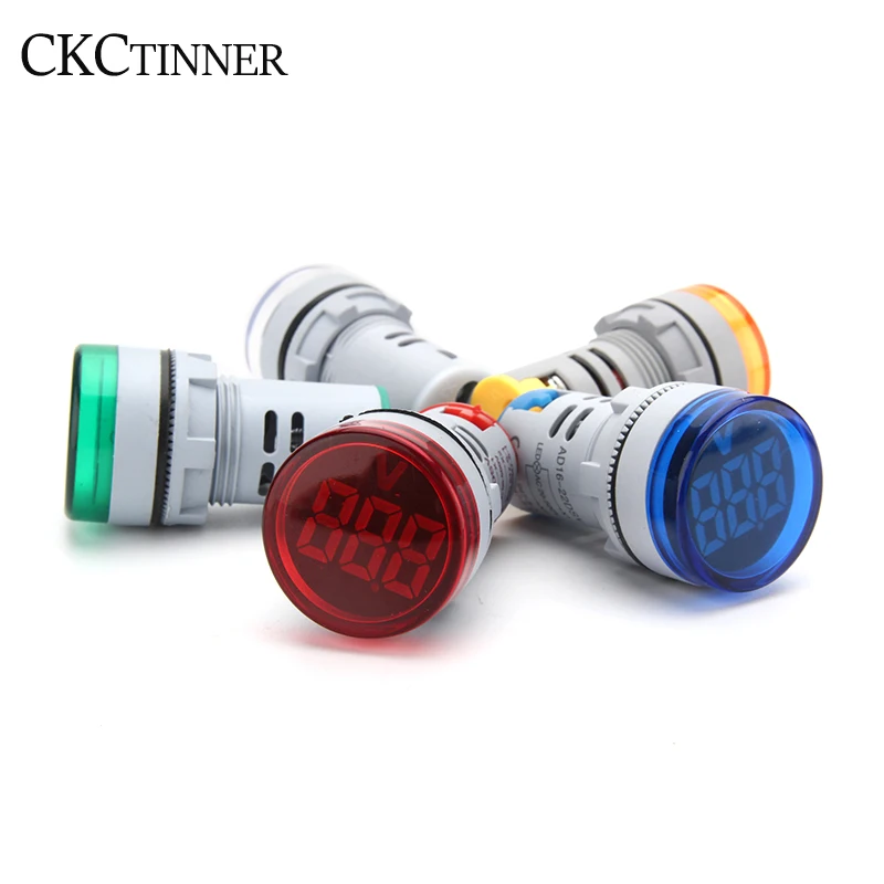 1pcs 22MM Round Mini Digital Voltmeter AC 20-500V Volt Voltage Tester Meter LED Digital Indicator Pilot Lamp Light Display