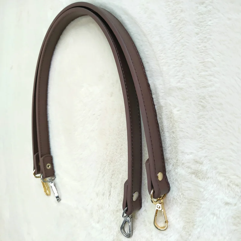 60cm PU Leather Bag Handle Shoulder Strap Replacement Short Belt Handle Belt Women Handbag Purse Buckle Handle Bag Accessories