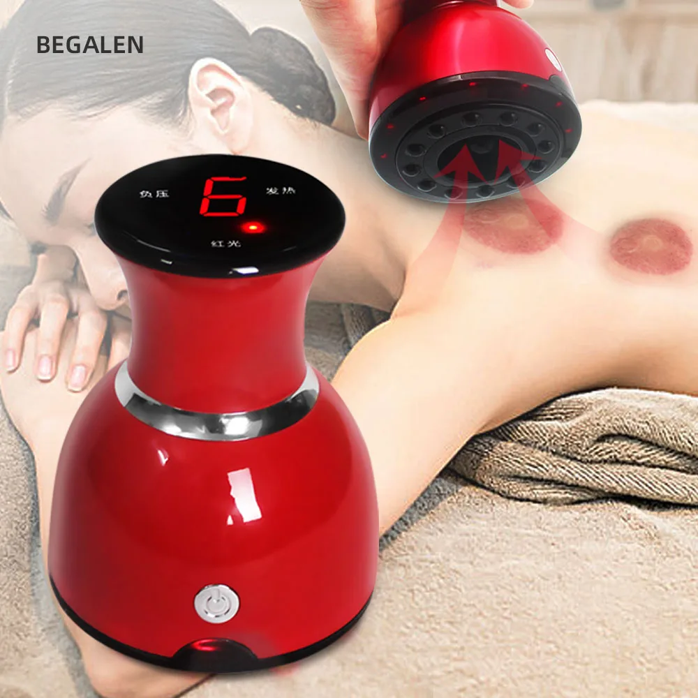 USB Rechargeable Electric Cupping Massager Anti Cellulite Guasha Vacuum Suction Magnet Therapy Body Weight Loss Scraping Massage