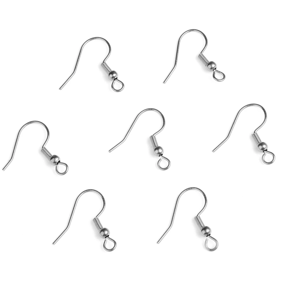 50pcs/lot Earring Hooks Stainless Steel Hypoallergenic Clasps Earring Findings For Women DIY Jewelry Hooks Making