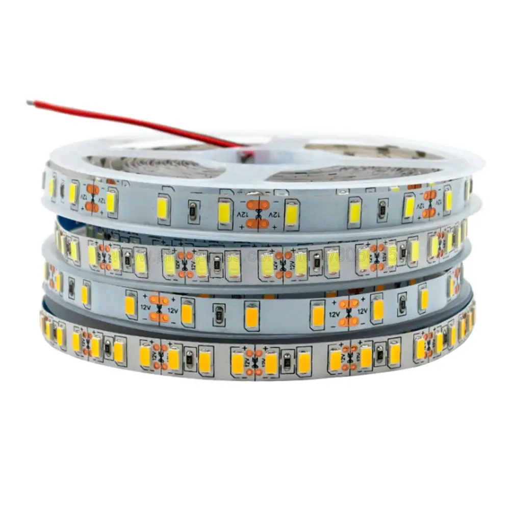 12V 5m 5630 5730 LED Strip Light IP20 IP65 Waterproof Warm Cold White Red Green Blue 4000K Flexible Tape 60LED/m or 120LED/m