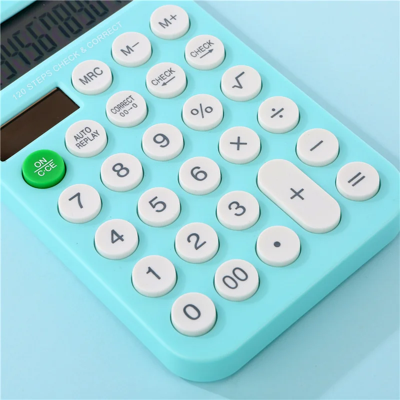 Mini Calculadora profesional con pantalla de 12 dígitos, fuente de alimentación Dual, Linda Calculadora de dulces, Solar, Hesap, Solaire