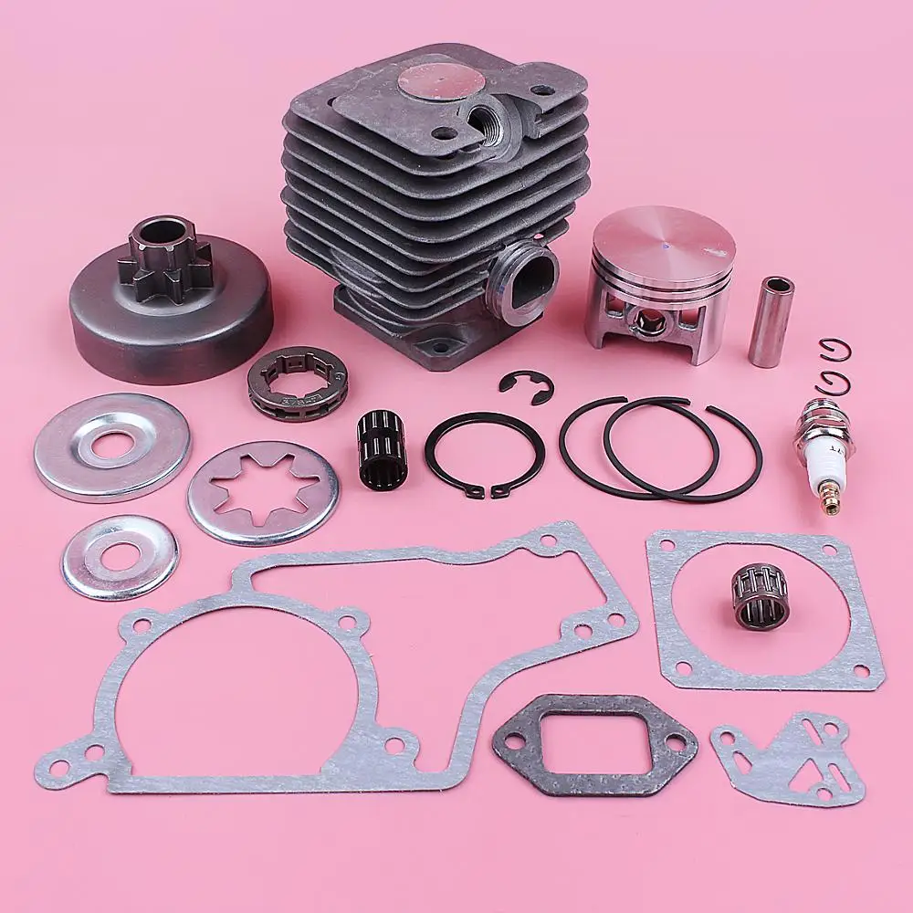 52mm Cylinder Piston Kit For Stihl MS380 038 MS 380 Clutch Sprocket Drum Rim Gasket Repair Kit Chainsaw Replace Spare Part