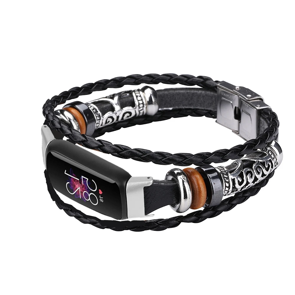 Fitbit Luxe 가죽 꼰 Smartwatch 밴드에 대 한 손목 스트랩 Fitbit Luxe 액세서리에 대 한 DIY 팔찌 벨트 교체 스트랩