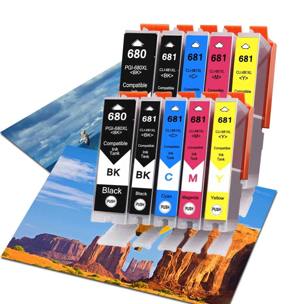 

10PK Compatible Ink Cartridges For PGI680XL CLI681XL PGI-680 CLI-681 use for Canon Pixma TR7560 TR8560 TS6160 TS8160 TS9160 etc