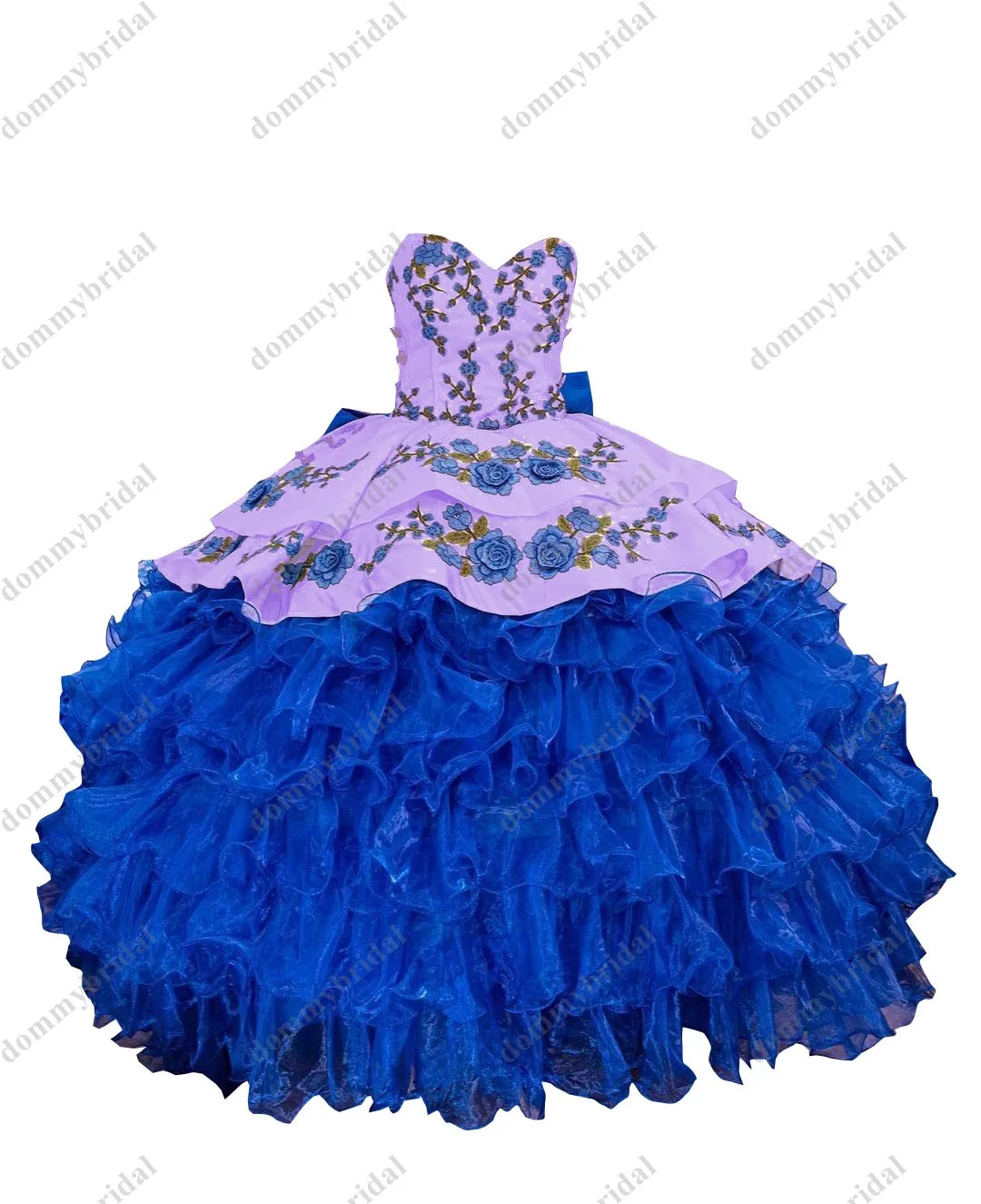 Robe De bal en Satin bleu Royal et blanc, à fleurs 3D, en dentelle, 15 Anos, Quinceanera, collection 2022