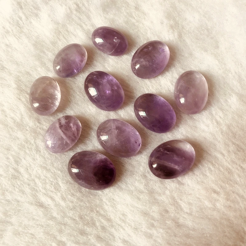 

4pcs/Lot Genuine Lavender Amethyst Bead Cabochon Assorted Oval Gemstone Sizes 8x10mm-18x25mm for Jewelry Making