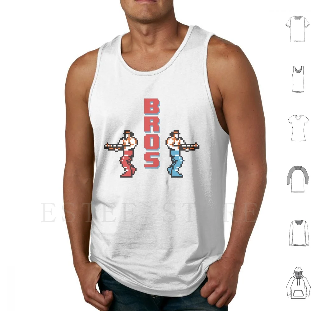 Contra Bros de 8 bits! Regatas Colete Algodão 8bit 8 Bit Nes Pixel Pixel Art Classic 80s Arcade Snes Contra