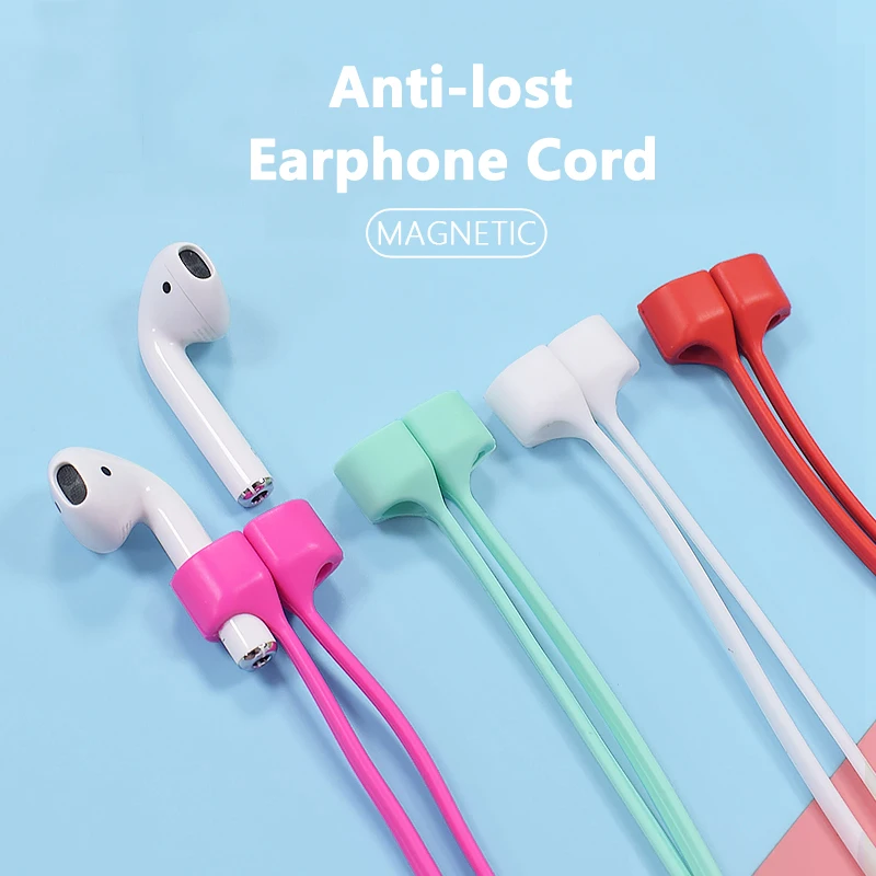 Bluetooth Wireless Earphone Silicone Anti-Lost Hanging Rope For Airpods Freebuds Lanyard Earphone Neck Magnetic Anti-Lost Cord