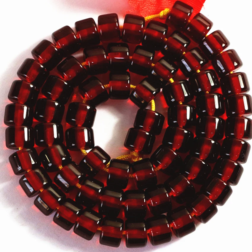 Dark red resin synthetic beeswax 4X7mm 5X8mm 7X10mm 12X9mm drum loose beads spacers accessories jewelry making 15inch B61