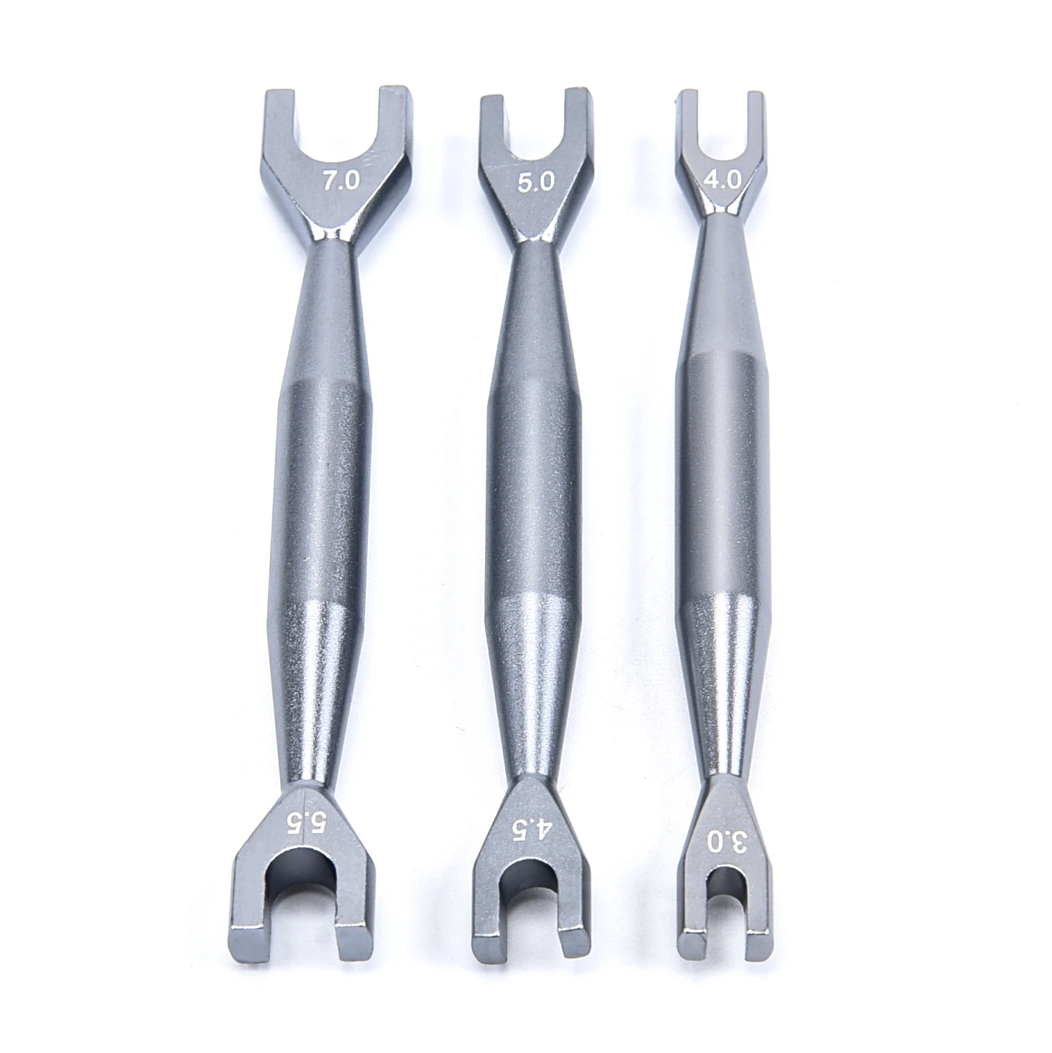 Blue / Titanium 4mm Aluminium Turnbuckle Turner Wrench 4.1mm Header Gap 3.0-4.0 /  4.5-5.0 / 5.5-7.0 for RC Car