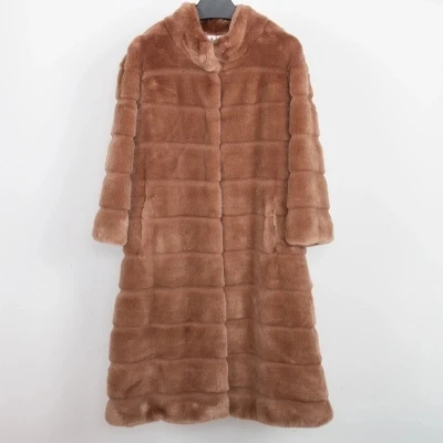 Top brand Stand Women Slim Collar Fur Coat  high quality