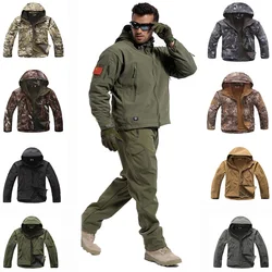 Tactical Sets Men Sharkskin Softshell TAD Jacket Or Pants Hiking Uniform Camping Waterproof Camouflage Hunting Clothes