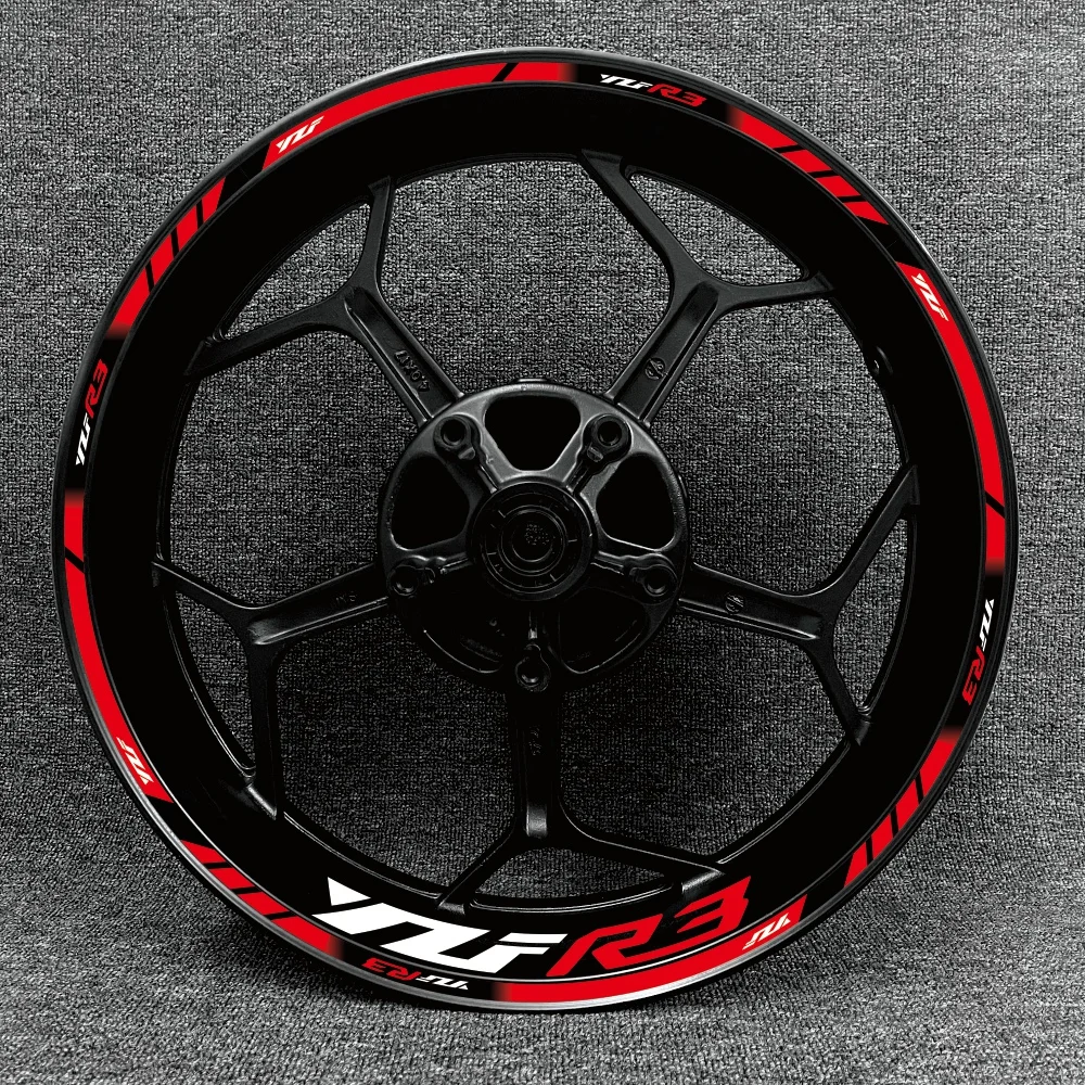 17 Inch For YAMAHA YZF R3 Motorcycle Logo Wheel Hub Waterproof High Reflective Rim Stickers Front And Rear Decal Decoration