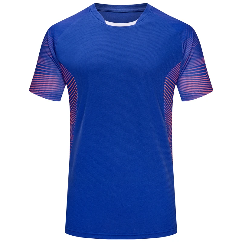 T-shirt de sport imprimé à manches courtes pour hommes, maillot de fitness respirant, chemises d\'équipe de football, course en plein air,