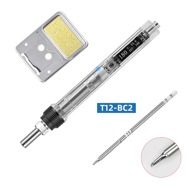 OLED digital display transparent T12 handle DC 16-24V 72W T12 mini electric soldering iron adjustable temperature zone