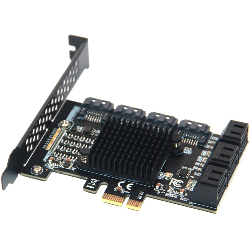 Chia Mining Riser-Adaptateur SATA PCIe ASM1166, 10 ports SATA III vers PCI Express 3.0, bronchContrmatérielle 6 000 cartes