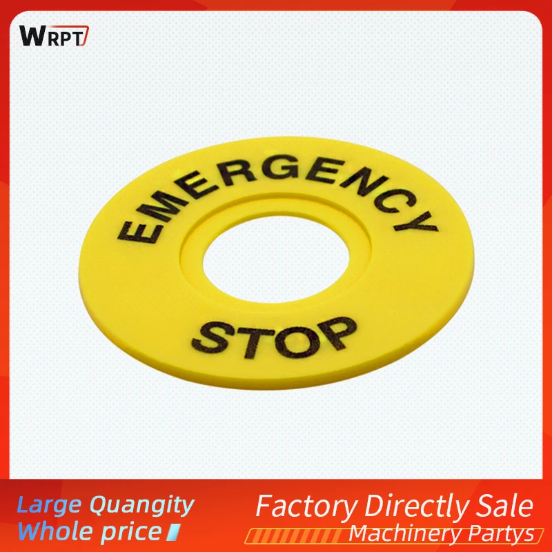 Direct Selling Emergency Stop Button Switch 22mm Button Sign Frame Emergency Stop Sign Warning Circle Sign STOP60mm