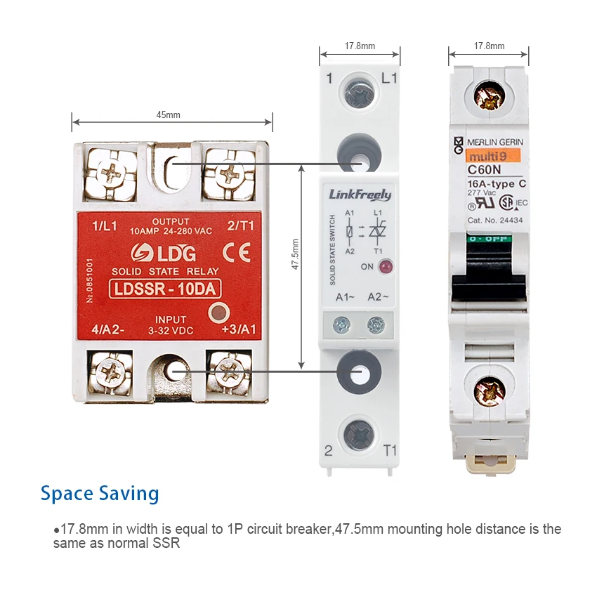 TRA48A10L 10A  Heat Sink Solid State Relay AC AC 90-250VAC In Out 90-480VAC Voltage Control Relay Board& Module Din Rail