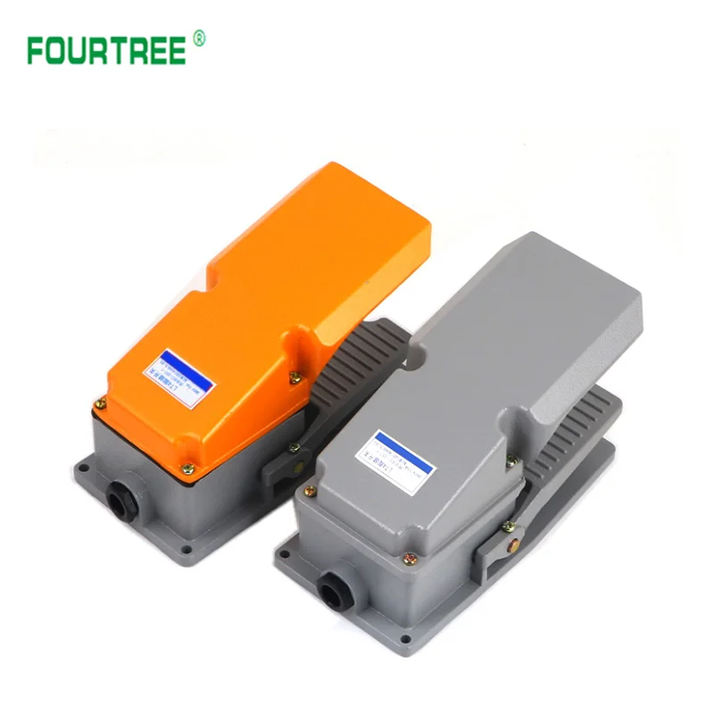 1PCS Footswitch LT3 LT4 Aluminum Shell Foot-on Momentary Control Switch Electric Power Pedal Self-reset Machine Tool Accessories