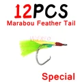 12pcs Feather Green