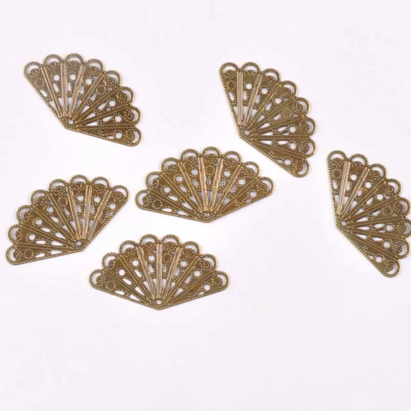 20Pcs 3 color Filigree Wraps Flower Connectors Metal Crafts Gift Decoration DIY Findings Jewelry Making 40x23mm YKL0767
