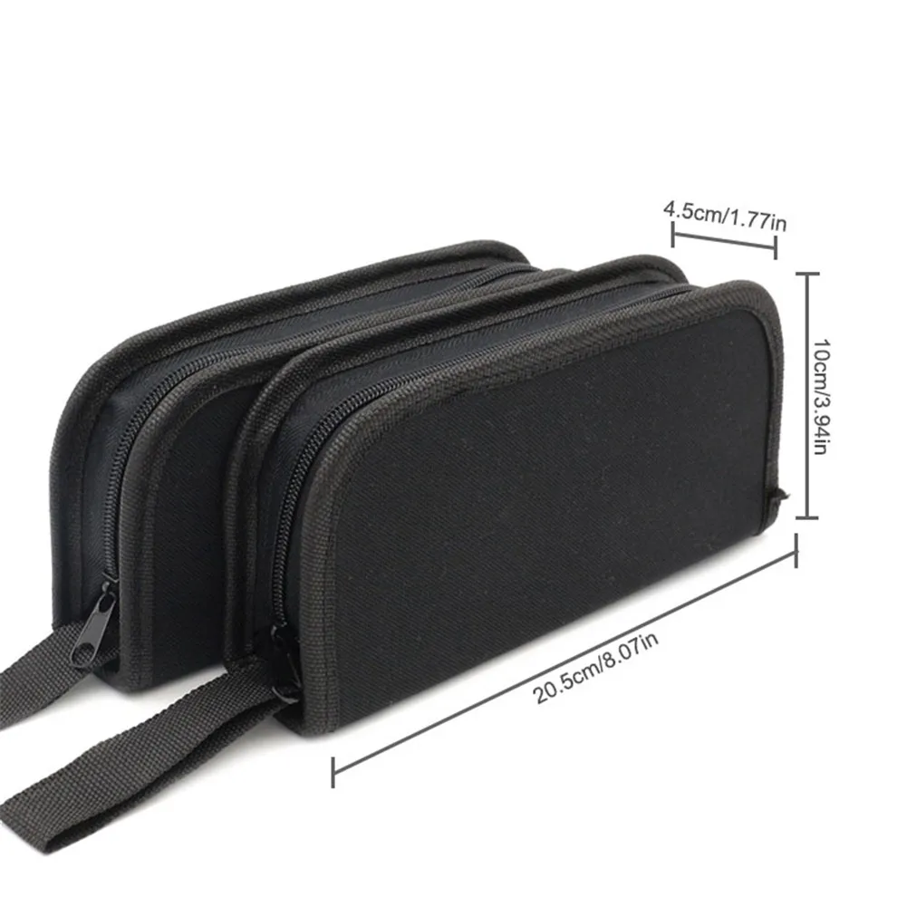 Black Multi-functional Canvas Watch Repair Portable Tool Bag Zipper Storage Tool Zipper Organizer Tool Part Storage Bag