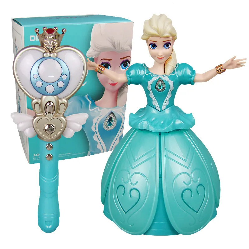 

Elsa Anna Frozen Dancing Girl Toy With Wings Action Figure Rotating Projection Light Music Doll Singing Toys For Girls Kid Gift