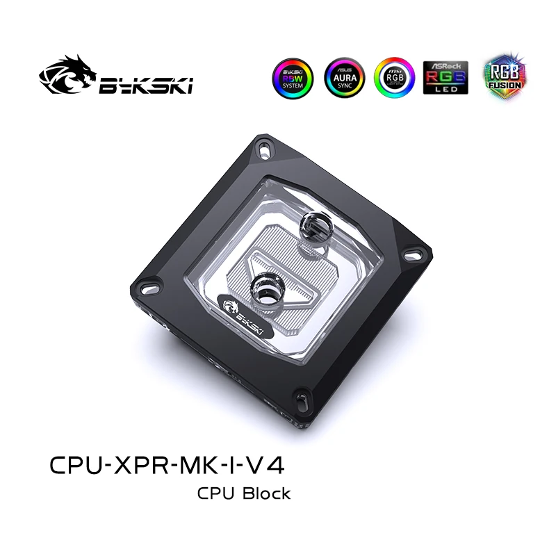 Bykski CPU-XPR-MK-I-V4 CPU блок водяного охлаждения для INTEL LGA1150 1151 1155 1156 1200 1700 / 2011 /2066 черный радиатор RGB AURA