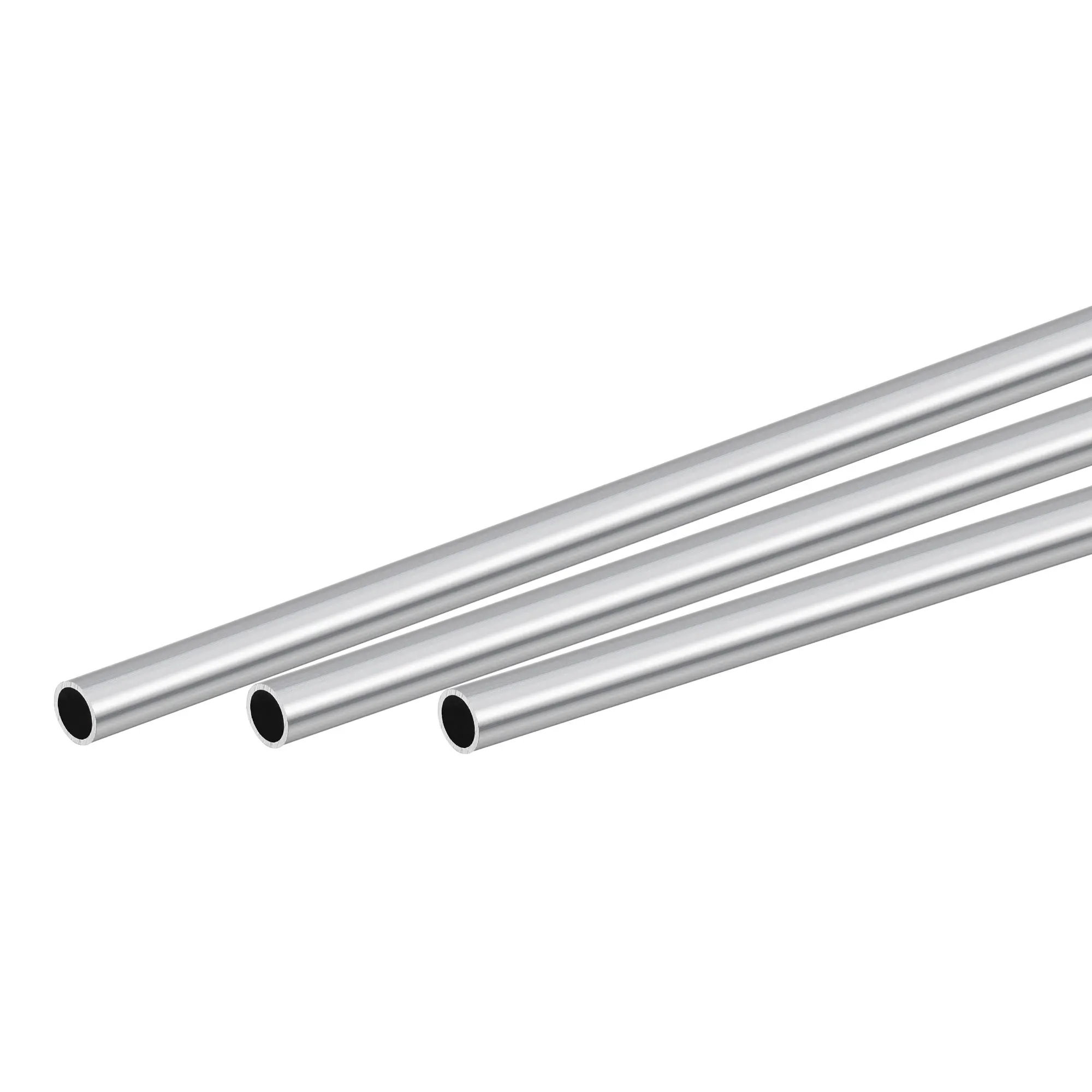 Uxcell 3 Pcs 6063อลูมิเนียมรอบหลอด OD 5Mm Dia 4มิลลิเมตรตรงท่อความยาว300มม.ท่อ