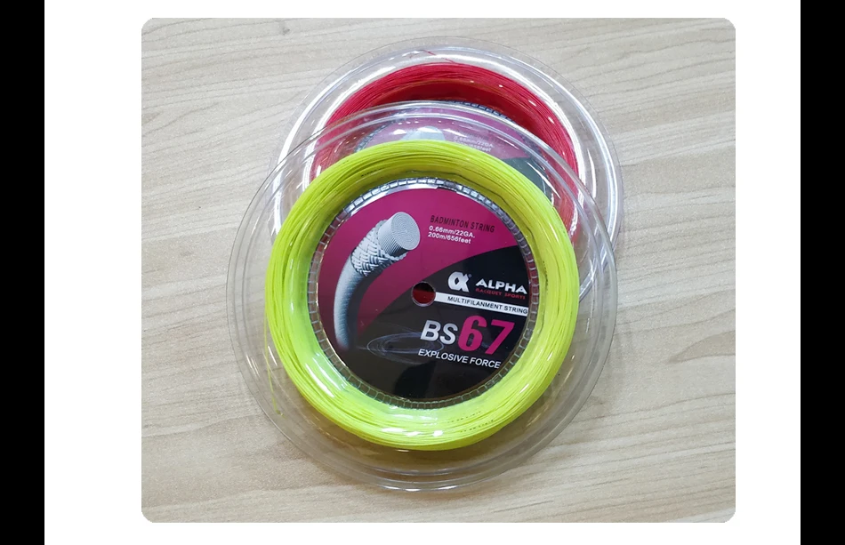 Alpha Badminton-Saite, 0,66 mm, Kugelnetz-Saite, 200 m Rollen, hohe Elastizität, 30 Pfund, BS67 – Detail 13