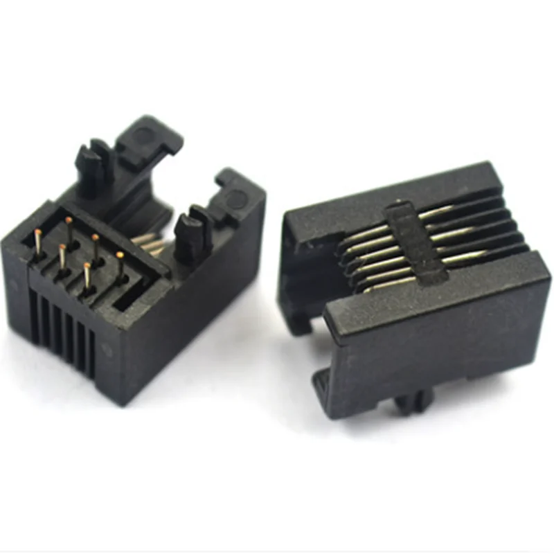 200PCS 95001-6P6C Female RJ11 RJ12 Telephone Socket 6-pin RJ- 90 Block