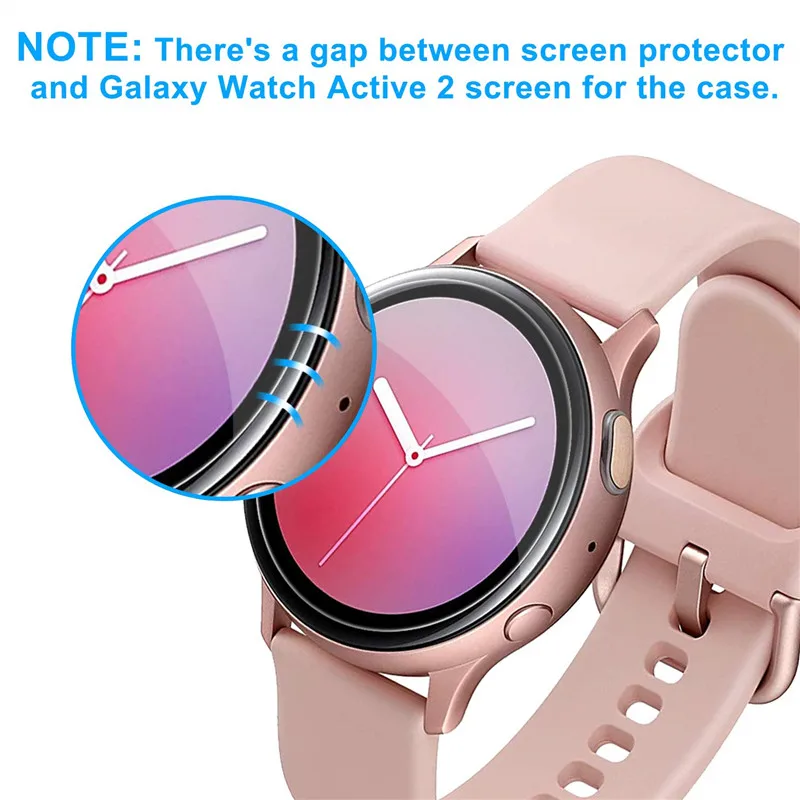 Screen Protectors For Samsung Galaxy Watch Active 2 40mm 44mm Soft Film Full Cover Protective Protection Film Scratch Resistant