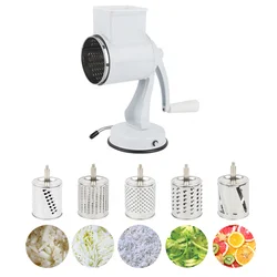 Stainless Steel Universal Mill Grater With Suction Cups And 5 Drums Vegetable Cutter Slicer and Shredder(00493)