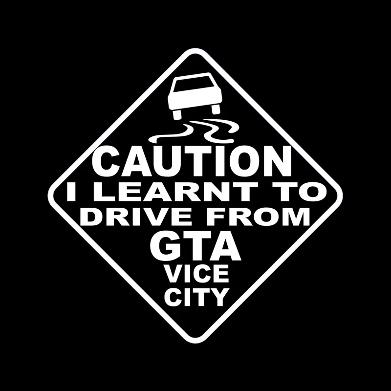 ملصق سيارة الحذر تعلمت لدفع من GTA نائب مدينة السيارات الدراجات النارية الملحقات الخارجية شارات الفينيل لشركة فولكس فاجن GTI