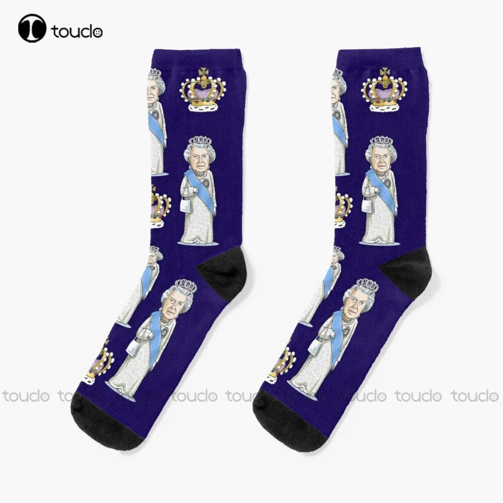 Calcetines altos de la Reina Elizabeth Ii para hombre y mujer, medias con estampado Digital de 360 °, ideal para regalo de Navidad, Año Nuevo y Día de Acción de Gracias, Unisex, para jóvenes y adolescentes