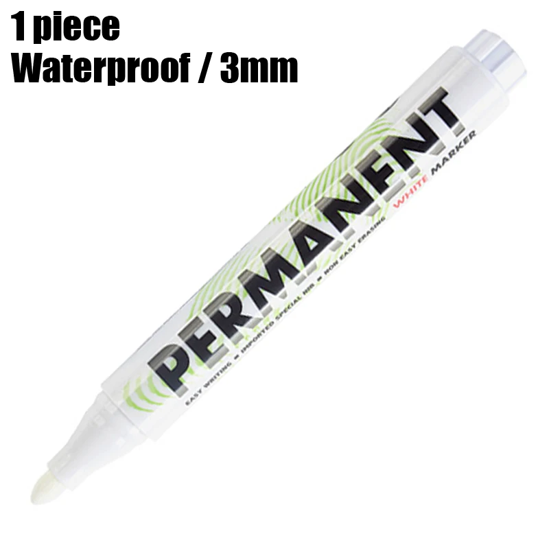 1pcs White Paint Markers 3.0MM Oil Permanent Marker Paint Pen Waterproof Graffiti Metal Glass CD Car Tire Pen 9905A